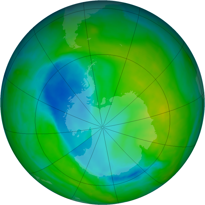 Antarctic ozone map for 18 November 2013